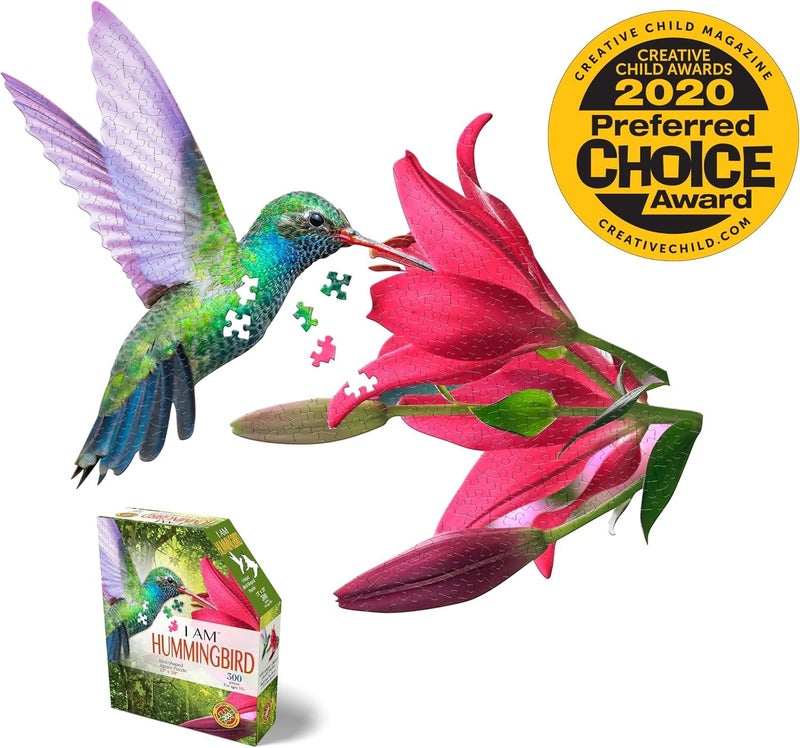Madd Capp I Am Hummingbird 300-Piece Bird-Shaped Jigsaw Puzzle , Multicolored - Image 4